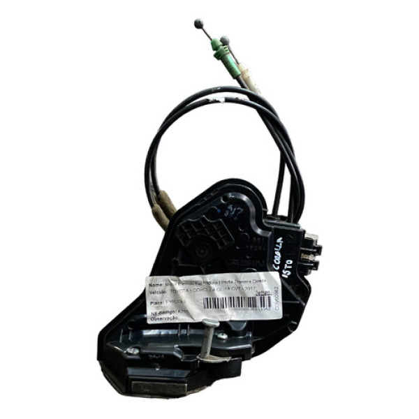 Fechadura Traseira Direita Toyota Corolla 1.8 2016 2017