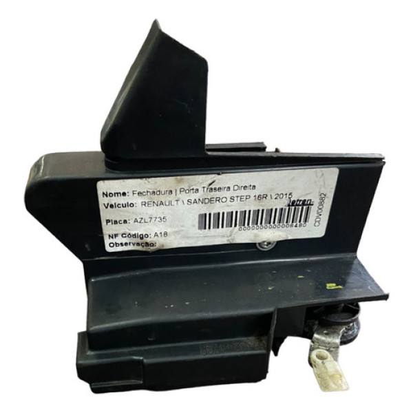 Fechadura Porta Dianteira Direita Renault Sandero 2015 