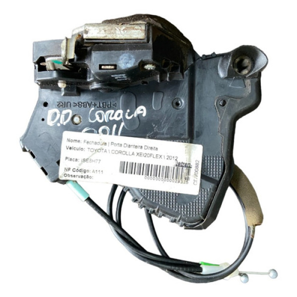 Fechadura Da Porta Dianteira Direita Corolla 2012 2.0